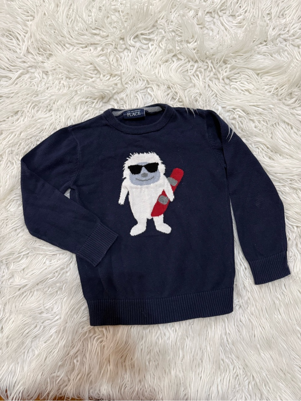 The Children's Place Boys' Navy Yeti Sweater